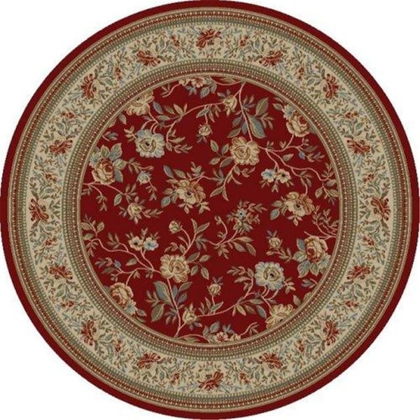 Perfectpillows Ankara Floral Garden - Red - 5 ft. 3 in. Round PE2844218 - main
